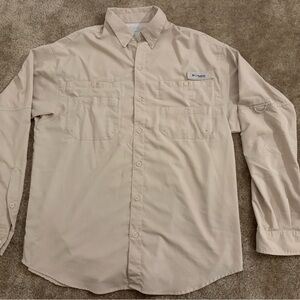 Columbia Men's Beige Button-Up Shirt Jacket